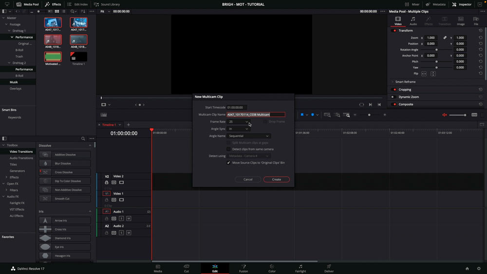 Musikvideo schneiden und bearbeiten Multicam Clip